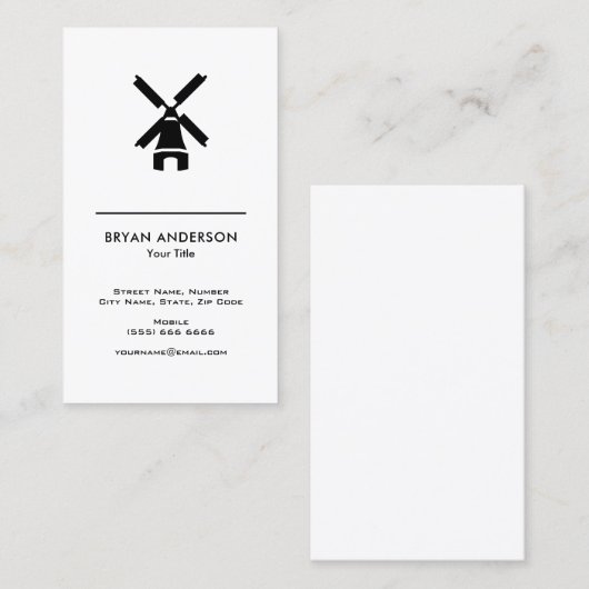 Windmühle Visitenkarte (Vorne/Hinten)