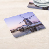 Windmühle während des Sonnenaufgangs in Holland, Rechteckiger Pappuntersetzer (angewinkelt)