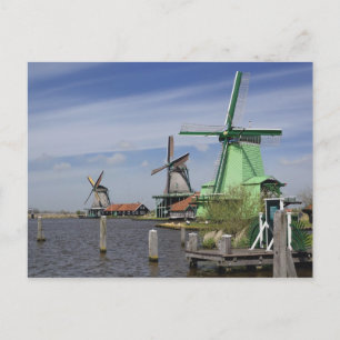 Windmühle, Zaanse Schans, Holland, Niederlande 2 Postkarte