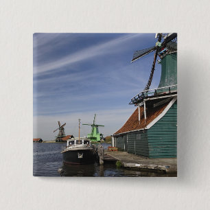 Windmühle, Zaanse Schans, Holland, Niederlande Button