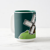 Windmühle Zweifarbige Tasse (Vorderseite Links)