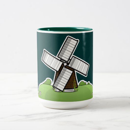 Windmühle Zweifarbige Tasse (Mittel)