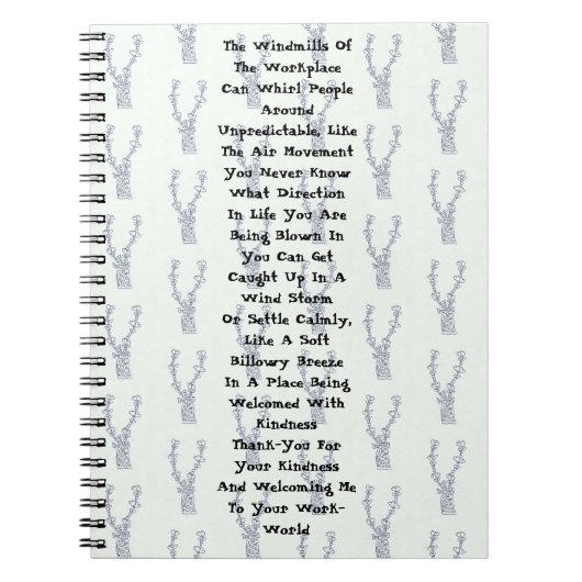 Windmühlen am Arbeitsplatz Notizblock (Vorderseite)