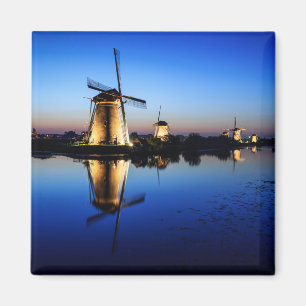 Windmühlen am blauen Stundenmagneten Magnet