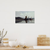 Windmühlen am Fluss, 19. Jahrhundert Poster (Küche)