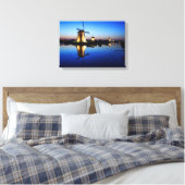 Windmühlen auf Blue Hour-Leinwand drucken Leinwanddruck (Insitu (Schlafzimmer))