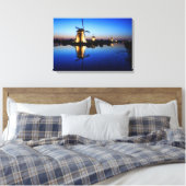 Windmühlen auf Blue Hour-Leinwand drucken Leinwanddruck (Insitu (Schlafzimmer))