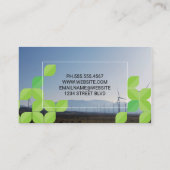 Windmühlen auf der Landseite | Muster für grünes L Visitenkarte (Rückseite)