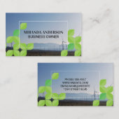 Windmühlen auf der Landseite | Muster für grünes L Visitenkarte (Vorne/Hinten)