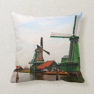 Windmühlen aus Holland dekoratives Kissen