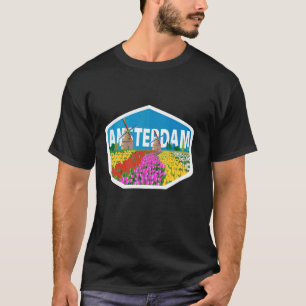Windmühlen bei farbenfrohen Tulpenblumenfeldern Am T-Shirt