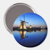 Windmühlen bei Rundmagneten der Blue Hour Magnet (Vorderseite/Rückseite)