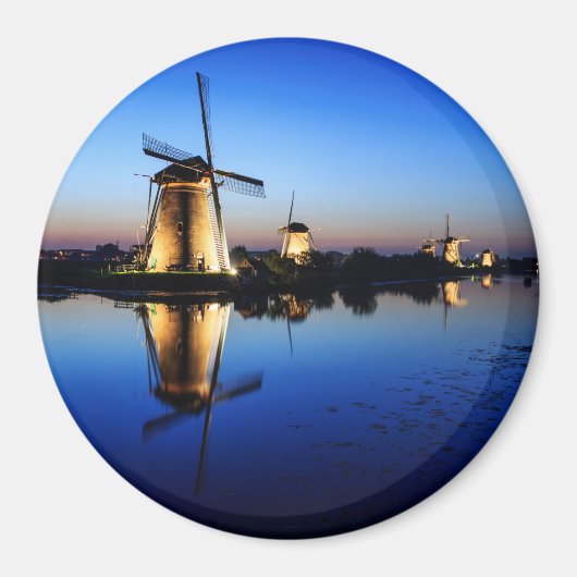 Windmühlen bei Rundmagneten der Blue Hour Magnet (Vorne)