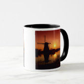 Windmühlen bei Sonnenuntergang, Kinderdijk, Nieder Tasse (VorderseiteRechts)