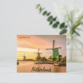 Windmühlen bei Sunset in den Niederlanden Postkarte (Stehend Vorderseite)