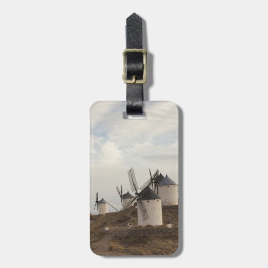 Windmühlen Consuegra, antike La Mancha Gepäckanhänger (Vorderseite vertikal)