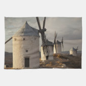 Windmühlen Consuegra, antike La Mancha Geschirrtuch (Horizontal)