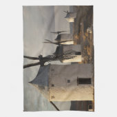 Windmühlen Consuegra, antike La Mancha Geschirrtuch (Vertikal)