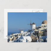 Windmühlen der Oia Postcard Postkarte (Vorne/Hinten)
