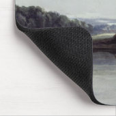 Windmühlen durch einen Fluss, 19. Jahrhundert Mousepad (Ecke)