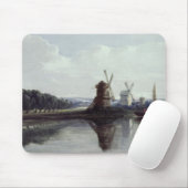 Windmühlen durch einen Fluss, 19. Jahrhundert Mousepad (Mit Mouse)