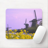 Windmühlen entlang des Kanals in Kinderdijk, Mousepad (Mit Mouse)