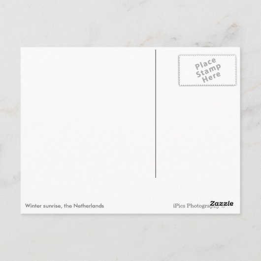 Windmühlen im Winter schwarzer Text Postkarte (Rückseite)