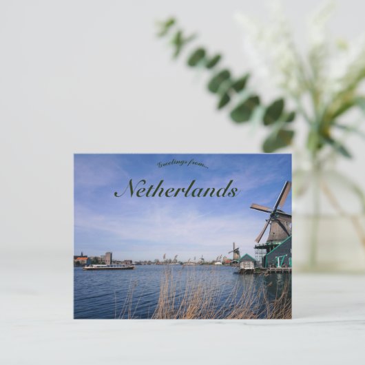 Windmühlen in Amsterdam Niederlande Postkarte (Stehend Vorderseite)