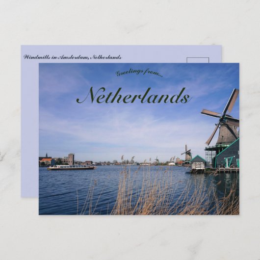 Windmühlen in Amsterdam Niederlande Postkarte (Vorne/Hinten)