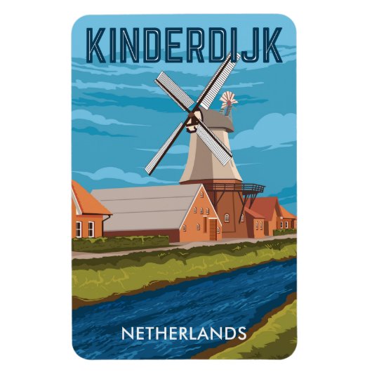 Windmühlen in den Niederlanden Magnet (Vertikal)