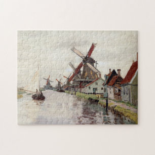 Windmühlen in Holland Monet Schöne Kunst Puzzle