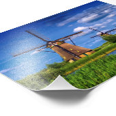 Windmühlen in Kinderdijk, Niederlande Fotodruck (Ecke)