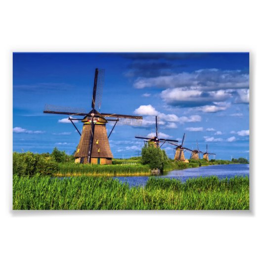 Windmühlen in Kinderdijk, Niederlande Fotodruck (Vorne)
