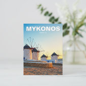 Windmühlen in Mykonos Griechenland Radwanderwege Postkarte (Stehend Vorderseite)