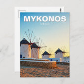 Windmühlen in Mykonos Griechenland Radwanderwege Postkarte (Vorne/Hinten)