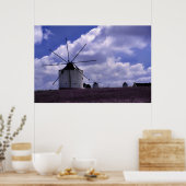 Windmühlen in Portugal Poster (Küche)