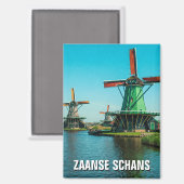 Windmühlen in Zaanse Schans Niederlande Magnet (Vorderseite/Rückseite)