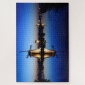 Windmühlen mit Wasserreflexion an der blauen Puzzle (Vertikal)