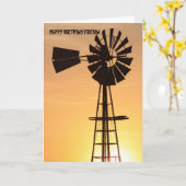 Windmühlen-Silhouette-Geburtstags-Karte Karte (Gelbe Blume)