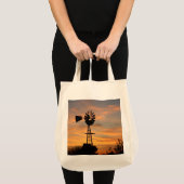 Windmühlen-Silhouette LEBENSMITTELGESCHÄFT-TASCHE Tragetasche (Vorderseite (Produkt))