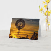 Windmühlen-Sonnenunterganggeburtstagskarte Karte (Gelbe Blume)