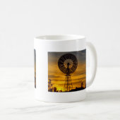 Windmühlen-Sonnenuntergangkaffee-Tasse Kaffeetasse (VorderseiteRechts)
