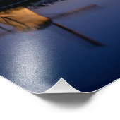 Windmühlen und eine Zugbrücke bei Sonnenuntergang Fotodruck (Ecke)