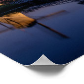 Windmühlen und eine Zugbrücke bei Sonnenuntergang Poster (Ecke)