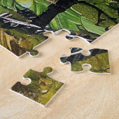 Windmühlen und Kirche am Fluss Fantasy-Malerei Puzzle (Seite)
