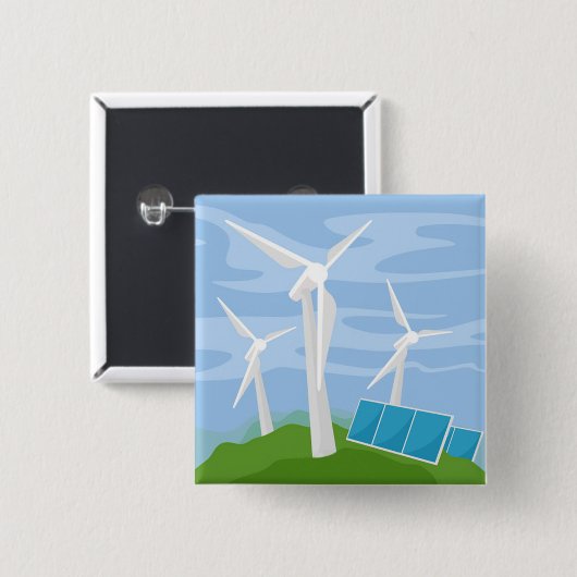 Windmühlen und Solarzellen Button (Vorne & Hinten)
