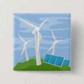 Windmühlen und Solarzellen Button (Vorderseite)
