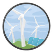 Windmühlen und Solarzellen Eishockey Puck (Vorderseite)