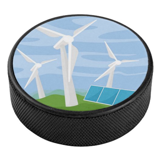 Windmühlen und Solarzellen Eishockey Puck (3/4)