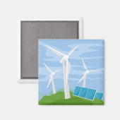 Windmühlen und Solarzellen Magnet (Vorderseite/Rückseite)